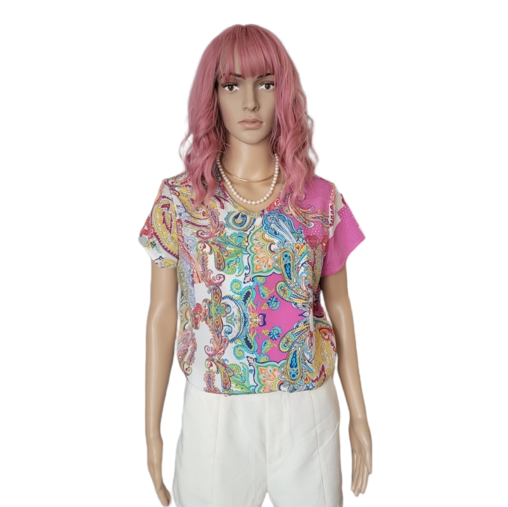 NORM THOMPSON BEAUTIFUL WOMEN'S BLOUSE SIZE SMALL Multicolored